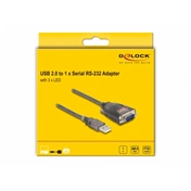 DELOCK Adapter USB 2.0 Type-A / soros RS-232 D-Sub 9 csavarokkal és 3 LED-del 1m