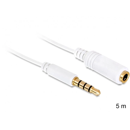 DELOCK Cable Audio Stereo Jack 3.5 mm male / female IPhone 4 pin 5 m (84484)