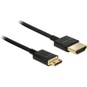 DELOCK HDMI-kábel Ethernettel - HDMI-A-csatlakozódugó > HDMI Mini-C-csatlakozódugó, 3D (84776)