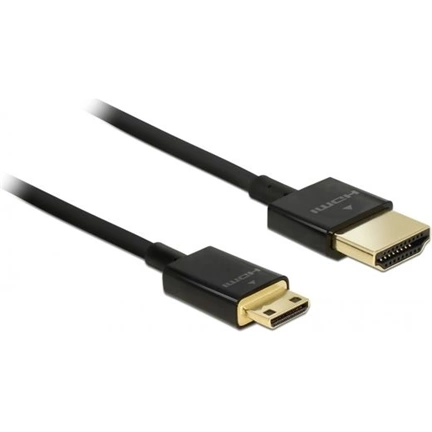 DELOCK HDMI-kábel Ethernettel - HDMI-A-csatlakozódugó > HDMI Mini-C-csatlakozódugó, 3D (84776)