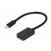 GEMBIRD USB Type-C to DisplayPort adapter cable, 4K, 15 cm, black