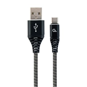 Gembird prémium USB-A/C töltő/adatkábel 2m fek/feh