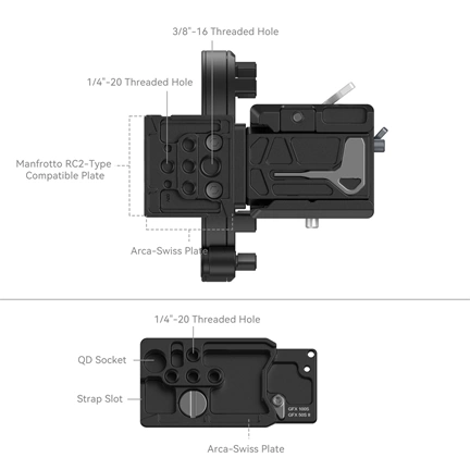 SMALLRIG Horizontal-to-Vertical Mount Plate Kit for FUJIFILM Specific GFX Series Cameras 4305