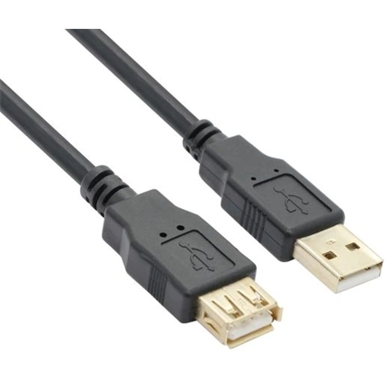 VCOM kábel USB 2.0 Hosszabbító 1.8m Fekete , Premium (A/A)